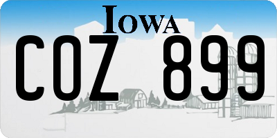 IA license plate COZ899