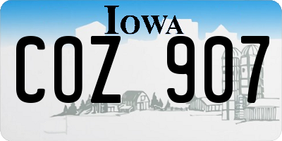 IA license plate COZ907