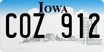 IA license plate COZ912