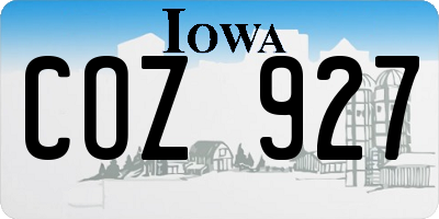 IA license plate COZ927
