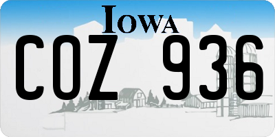 IA license plate COZ936