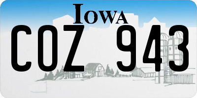 IA license plate COZ943