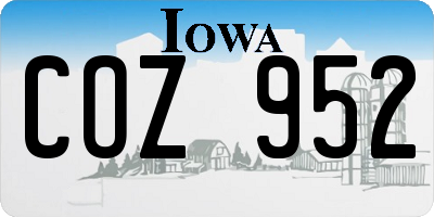IA license plate COZ952