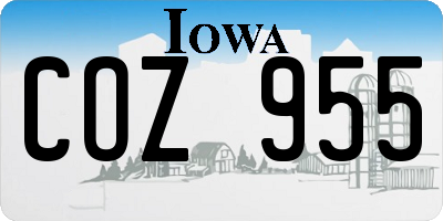 IA license plate COZ955