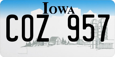 IA license plate COZ957