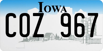 IA license plate COZ967