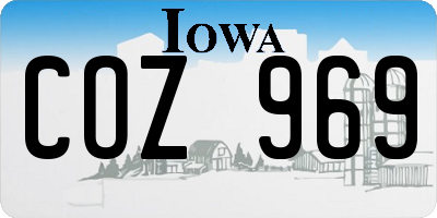 IA license plate COZ969