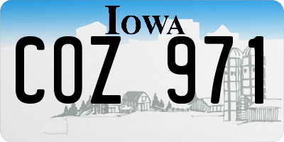 IA license plate COZ971