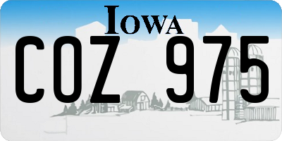 IA license plate COZ975