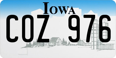 IA license plate COZ976