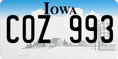 IA license plate COZ993
