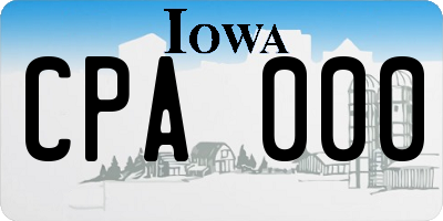 IA license plate CPA000