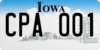 IA license plate CPA001