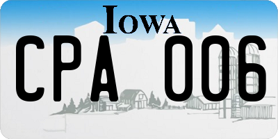 IA license plate CPA006
