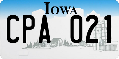 IA license plate CPA021
