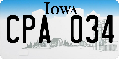 IA license plate CPA034