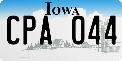 IA license plate CPA044