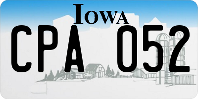 IA license plate CPA052