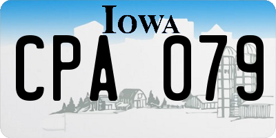 IA license plate CPA079
