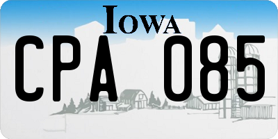 IA license plate CPA085