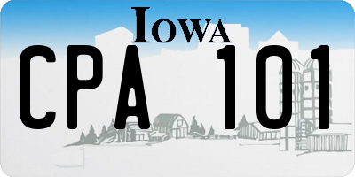 IA license plate CPA101