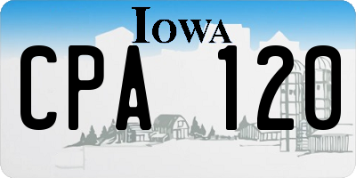 IA license plate CPA120