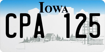 IA license plate CPA125