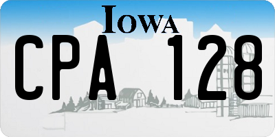 IA license plate CPA128