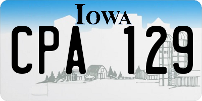 IA license plate CPA129