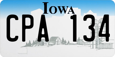 IA license plate CPA134