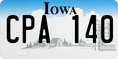 IA license plate CPA140