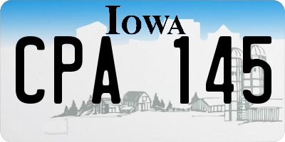 IA license plate CPA145