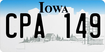 IA license plate CPA149