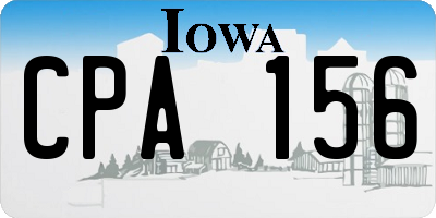 IA license plate CPA156