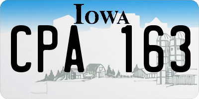 IA license plate CPA163