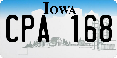 IA license plate CPA168