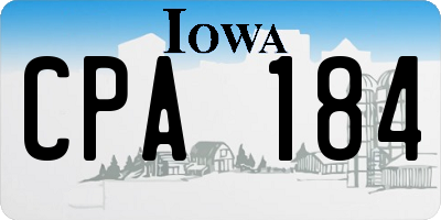 IA license plate CPA184