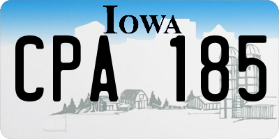 IA license plate CPA185