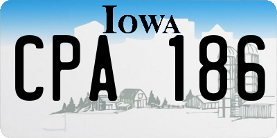 IA license plate CPA186