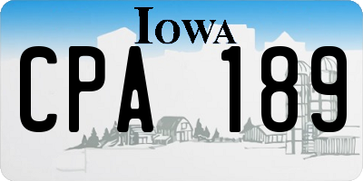 IA license plate CPA189