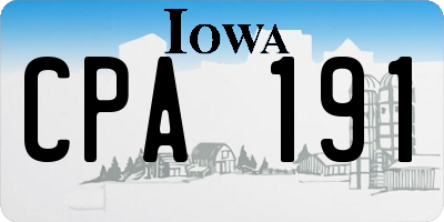 IA license plate CPA191