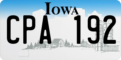 IA license plate CPA192