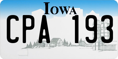 IA license plate CPA193