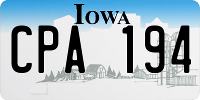 IA license plate CPA194