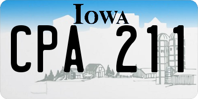IA license plate CPA211