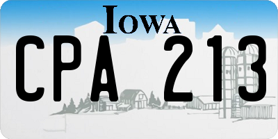 IA license plate CPA213