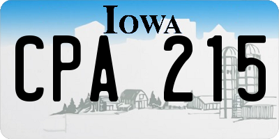 IA license plate CPA215