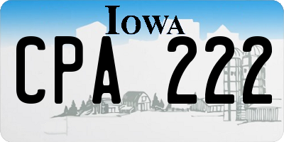 IA license plate CPA222