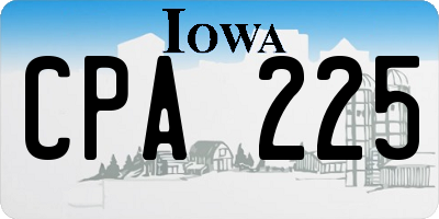 IA license plate CPA225