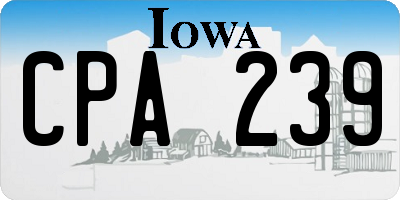 IA license plate CPA239
